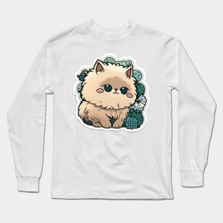 Elegant Persian Cat Sticker for Cat Lovers Long Sleeve T-Shirt